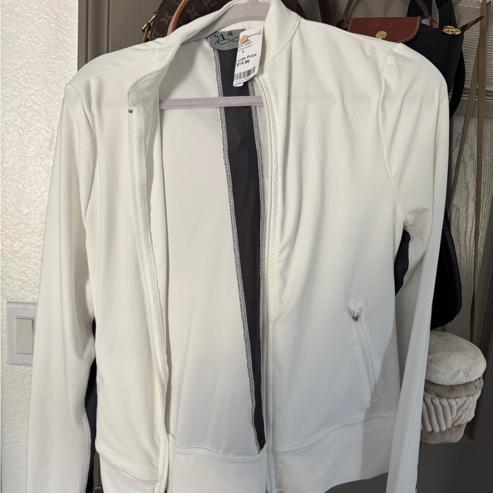Women's White workout jacket size S